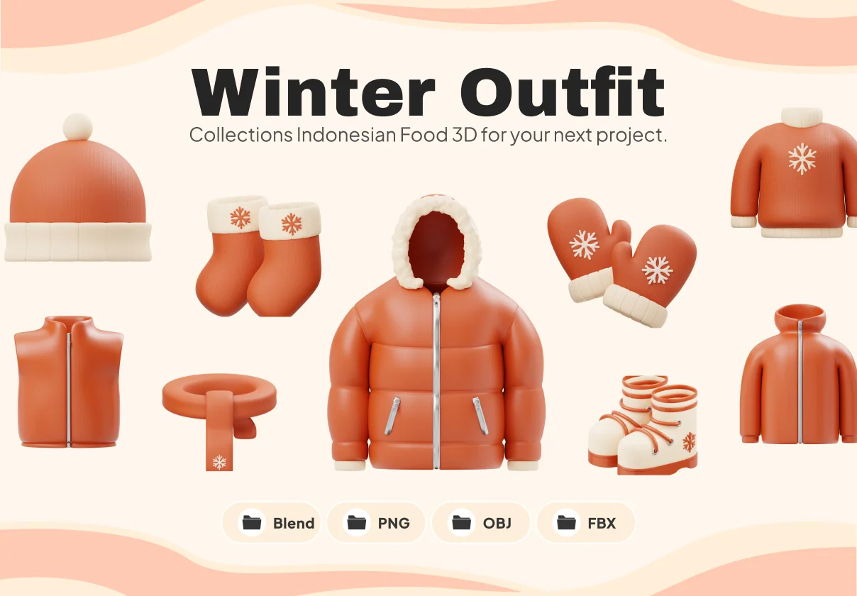 Winter Christmas Outfit 3D Icon