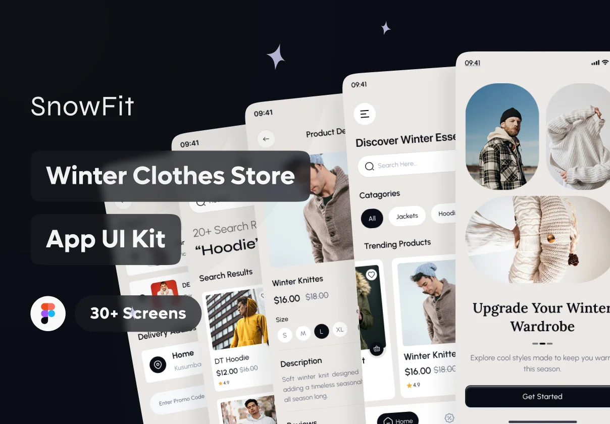 SnowFit - Winter Clothes Store App UI Kit