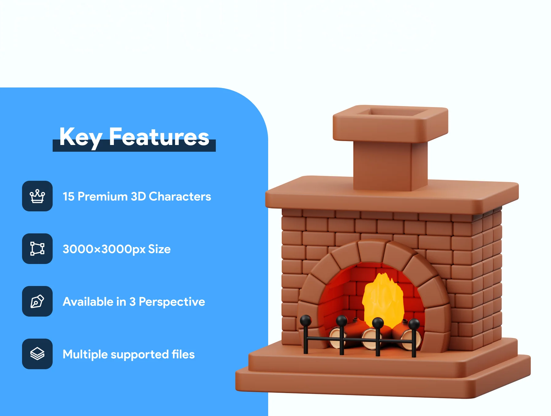 Winter Element Style 3D Icon 3
