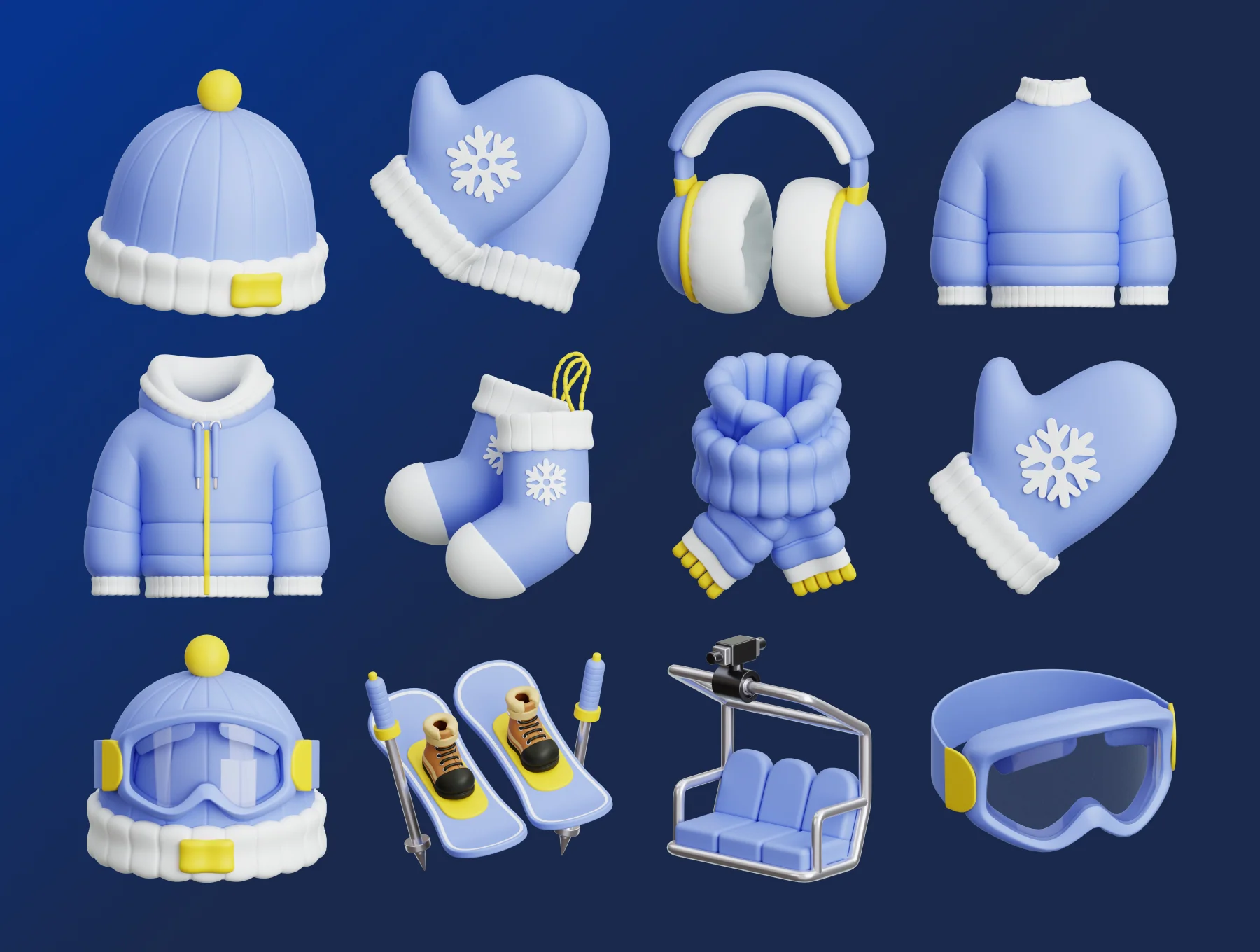 Winter Season 3D Illustration Pack 4