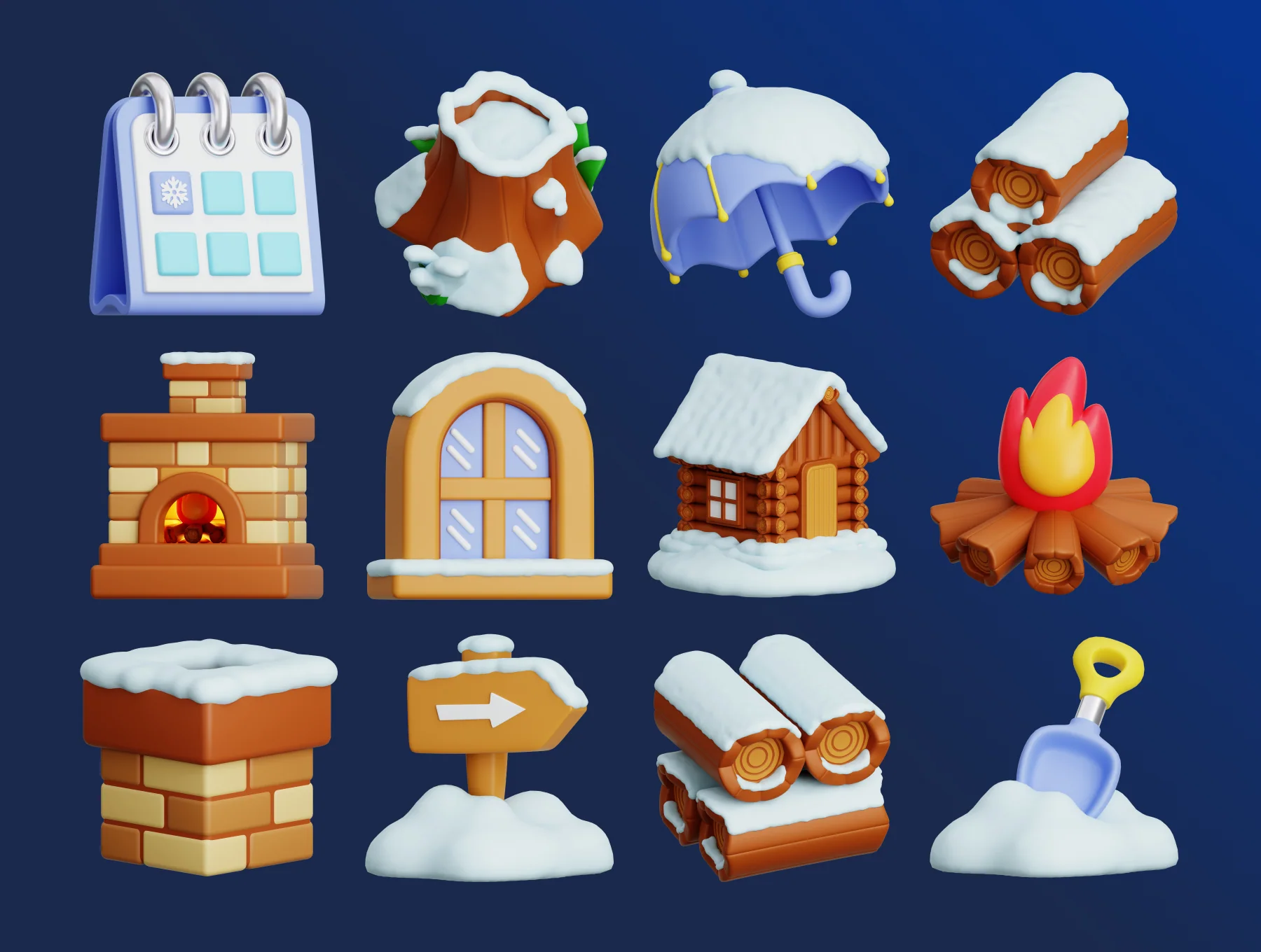 Winter Season 3D Illustration Pack 5