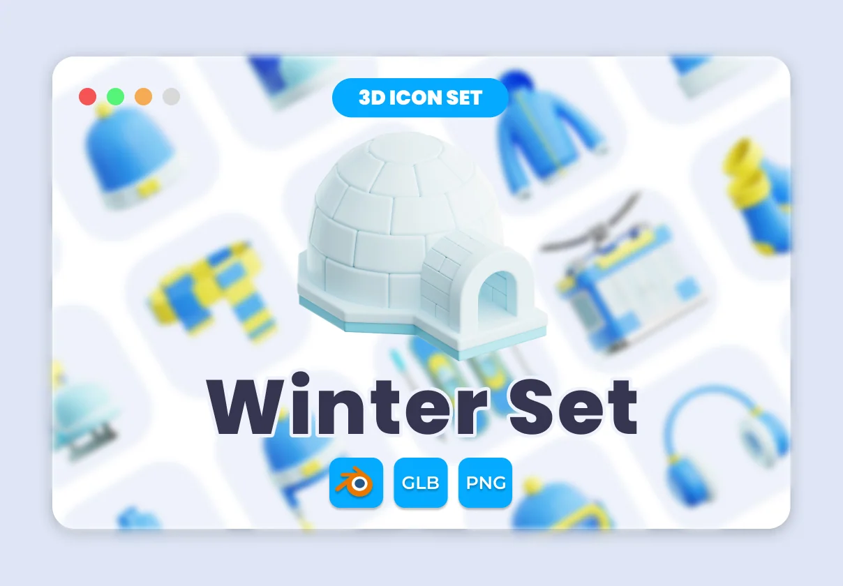 Winter Set 3D 3D Illustration Pack