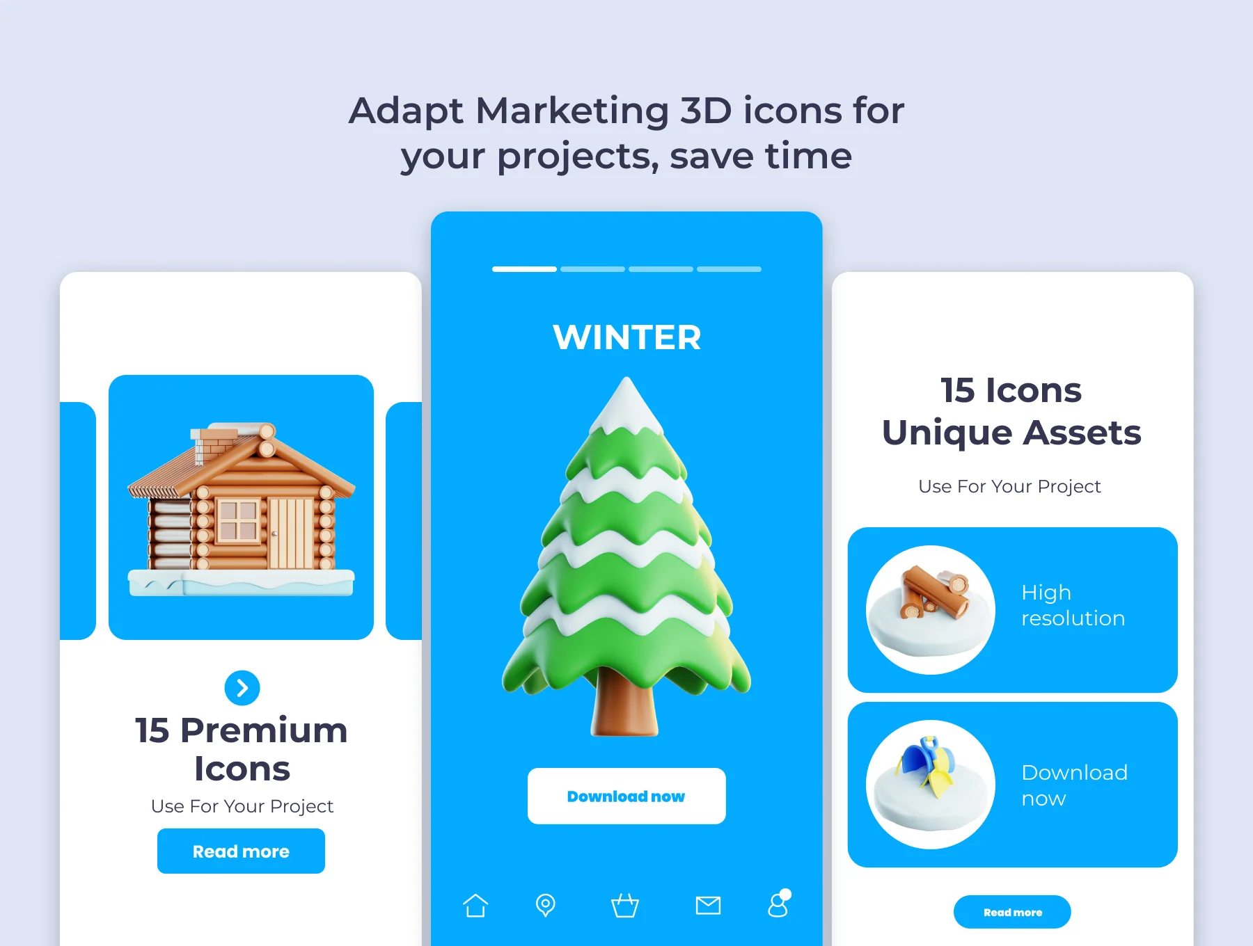 Winter Set 3D 3D Illustration Pack 3