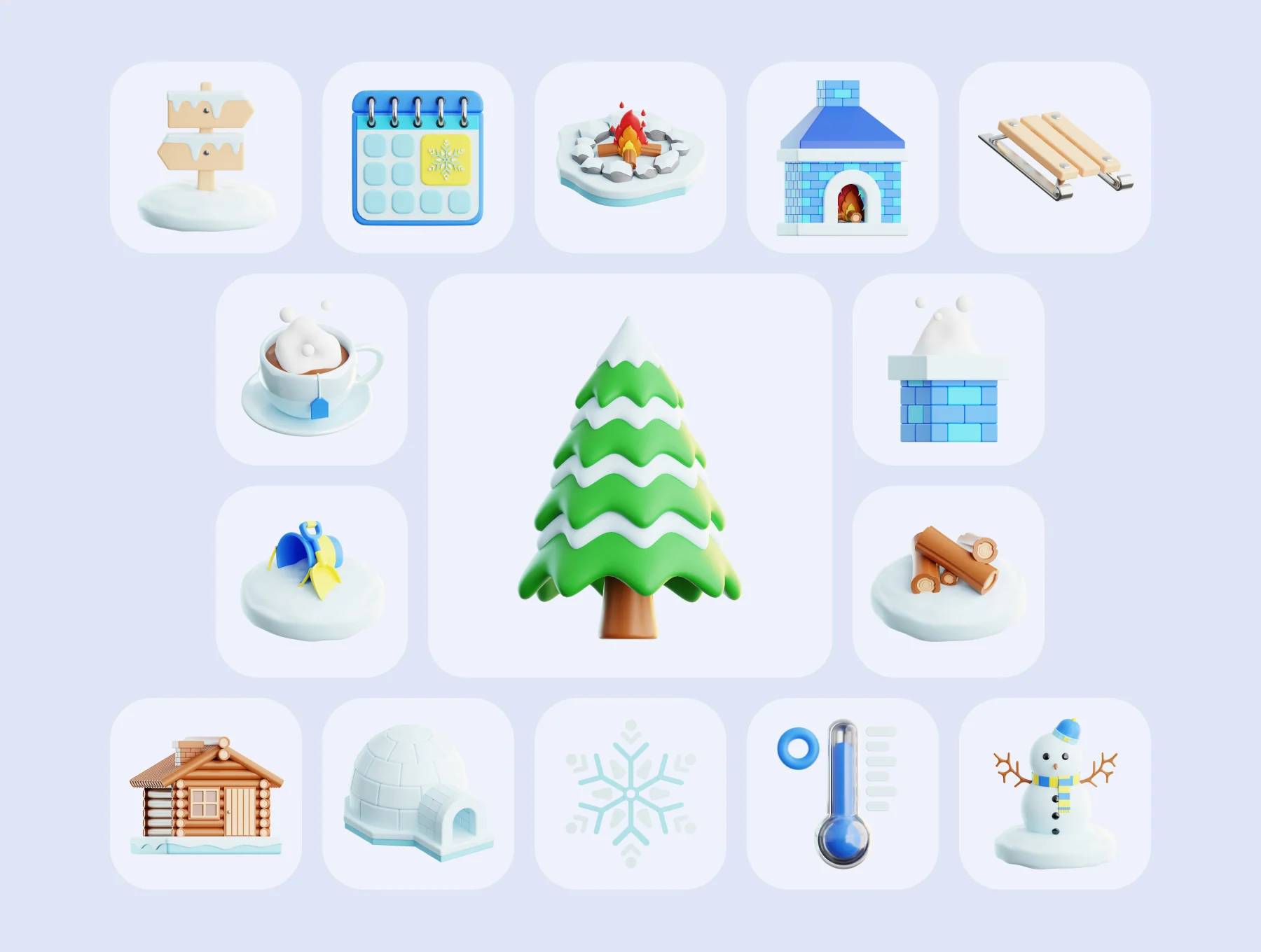 Winter Set 3D 3D Illustration Pack 6