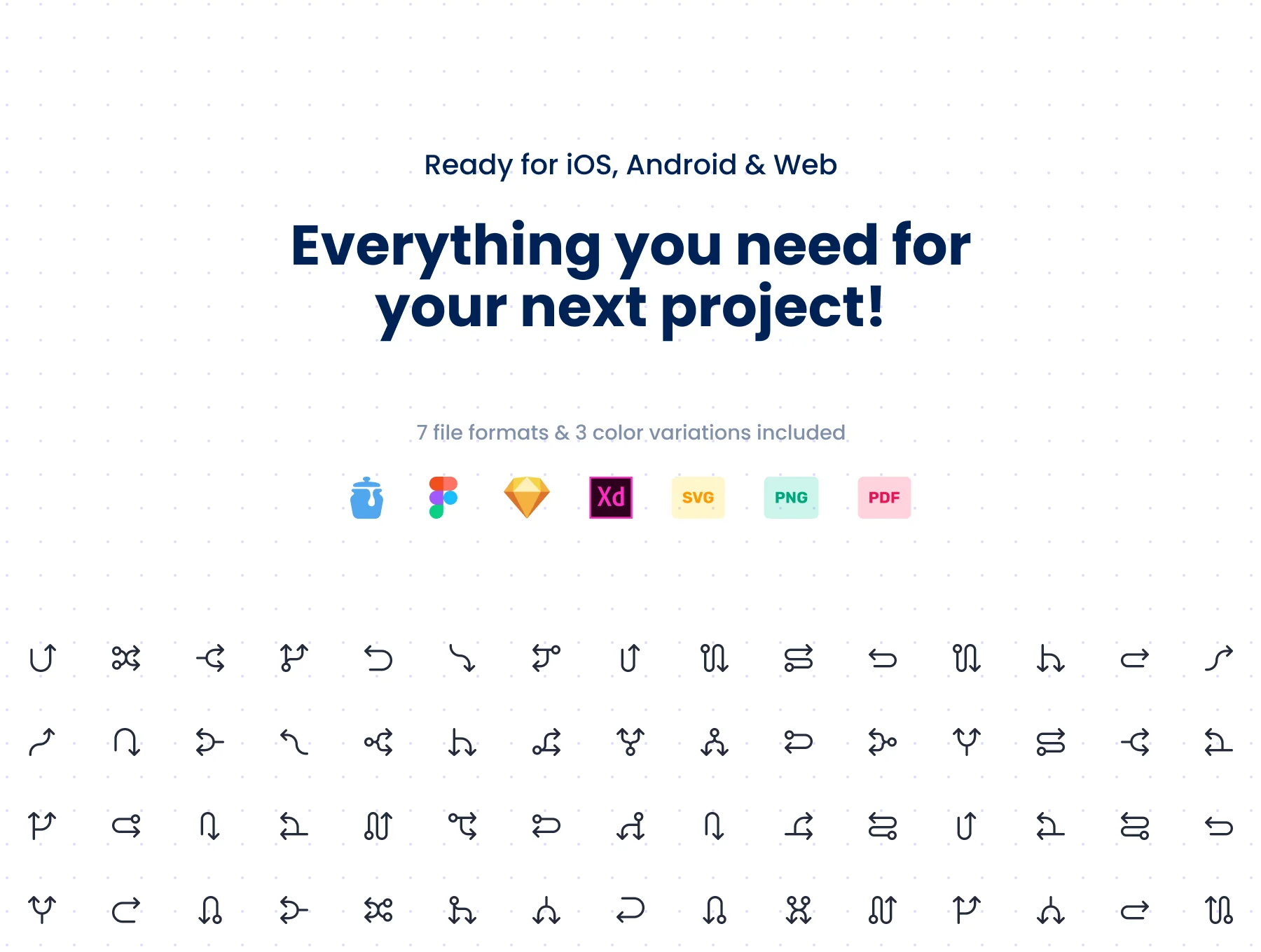 Wireframe Connectors Icon Pack - 144 Line icons 2