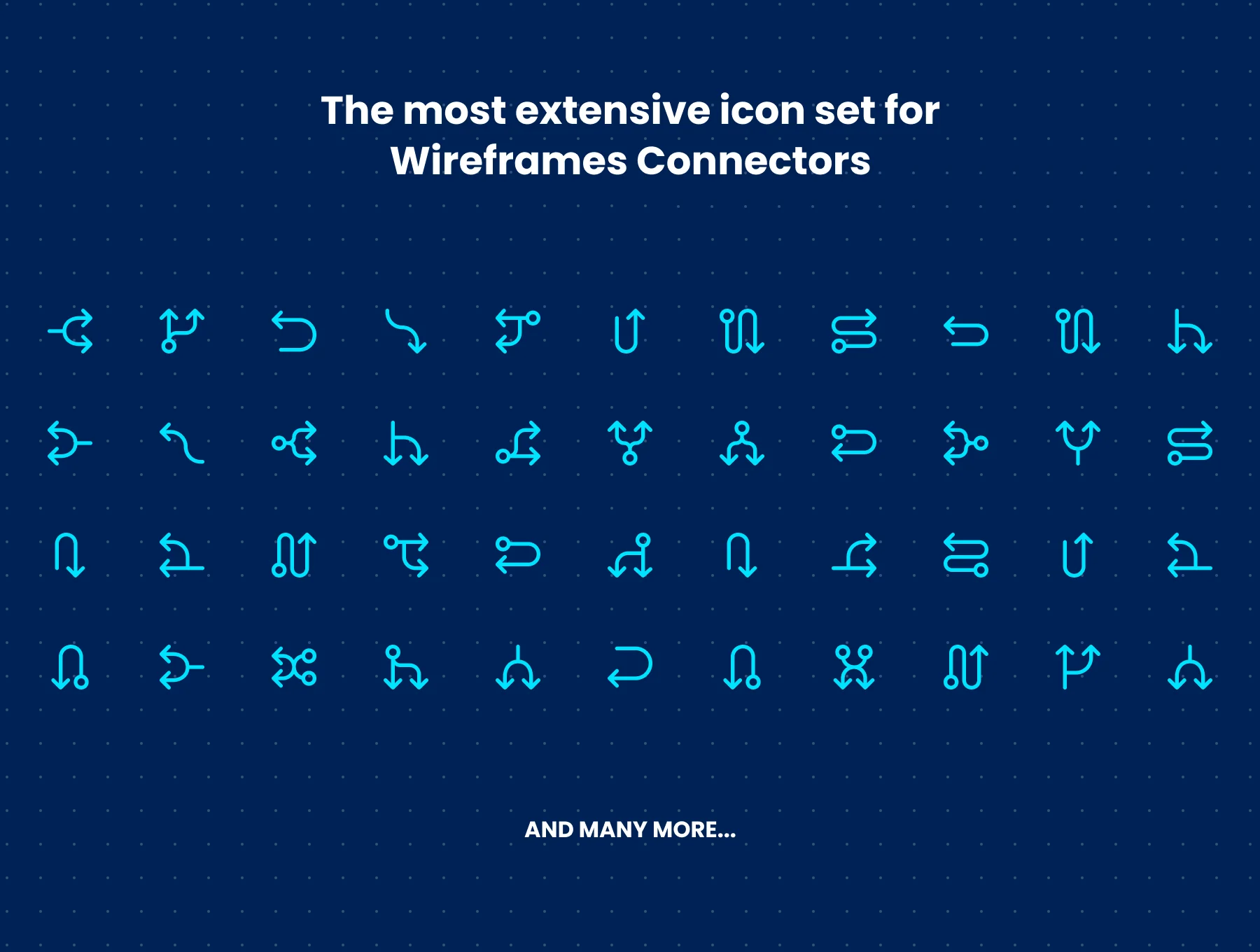 Wireframe Connectors Icon Pack - 144 Line icons 4