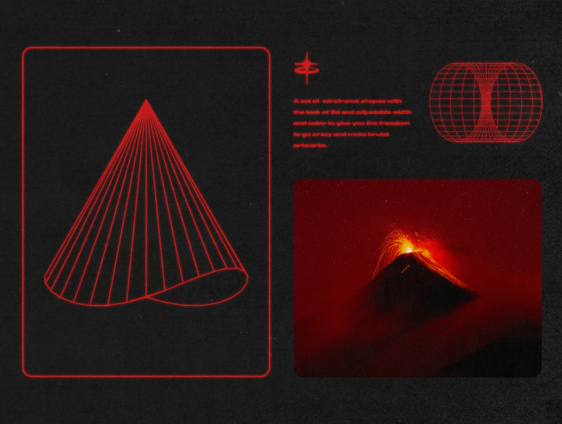 Wireframe Shapes pack 2