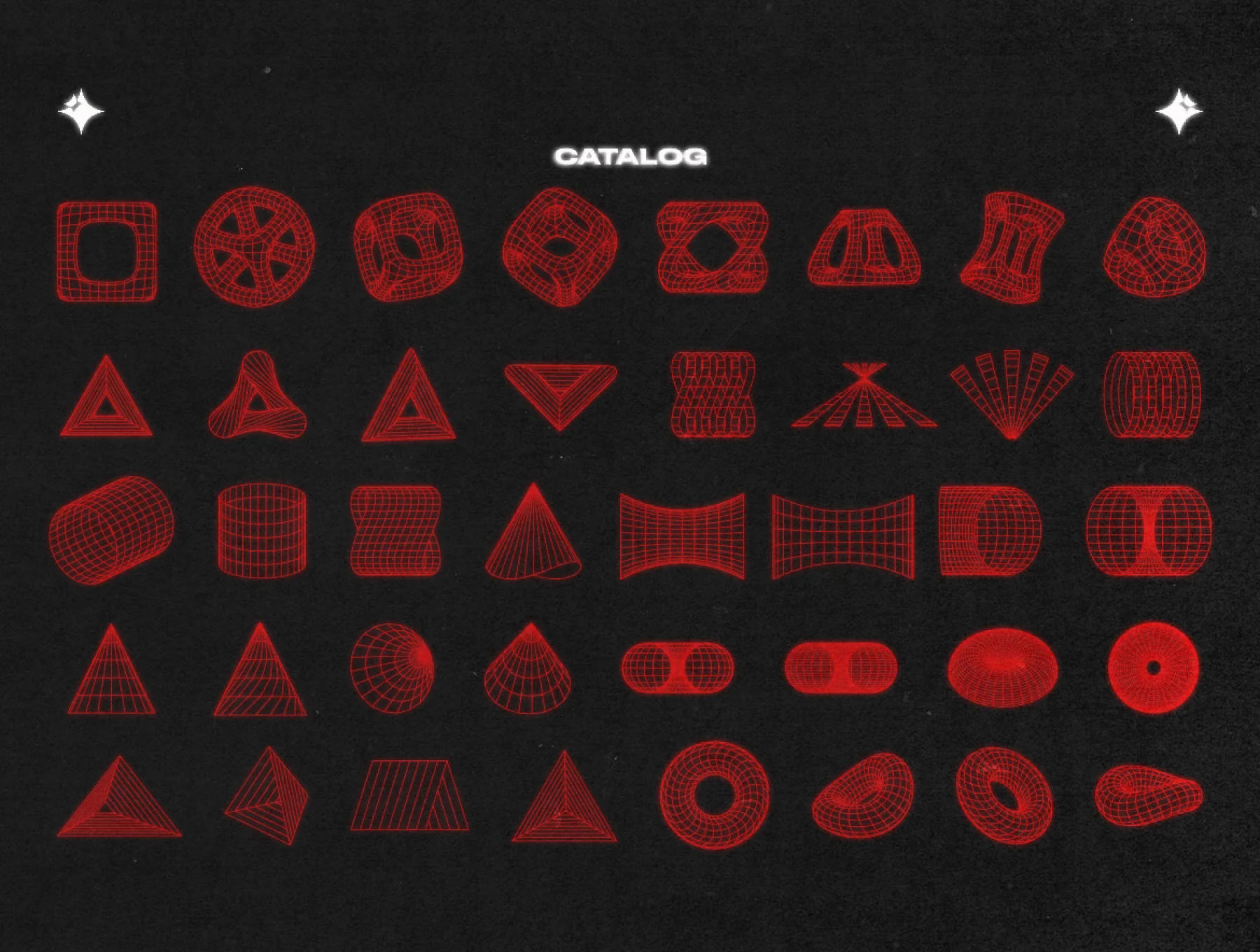 Wireframe Shapes pack 3