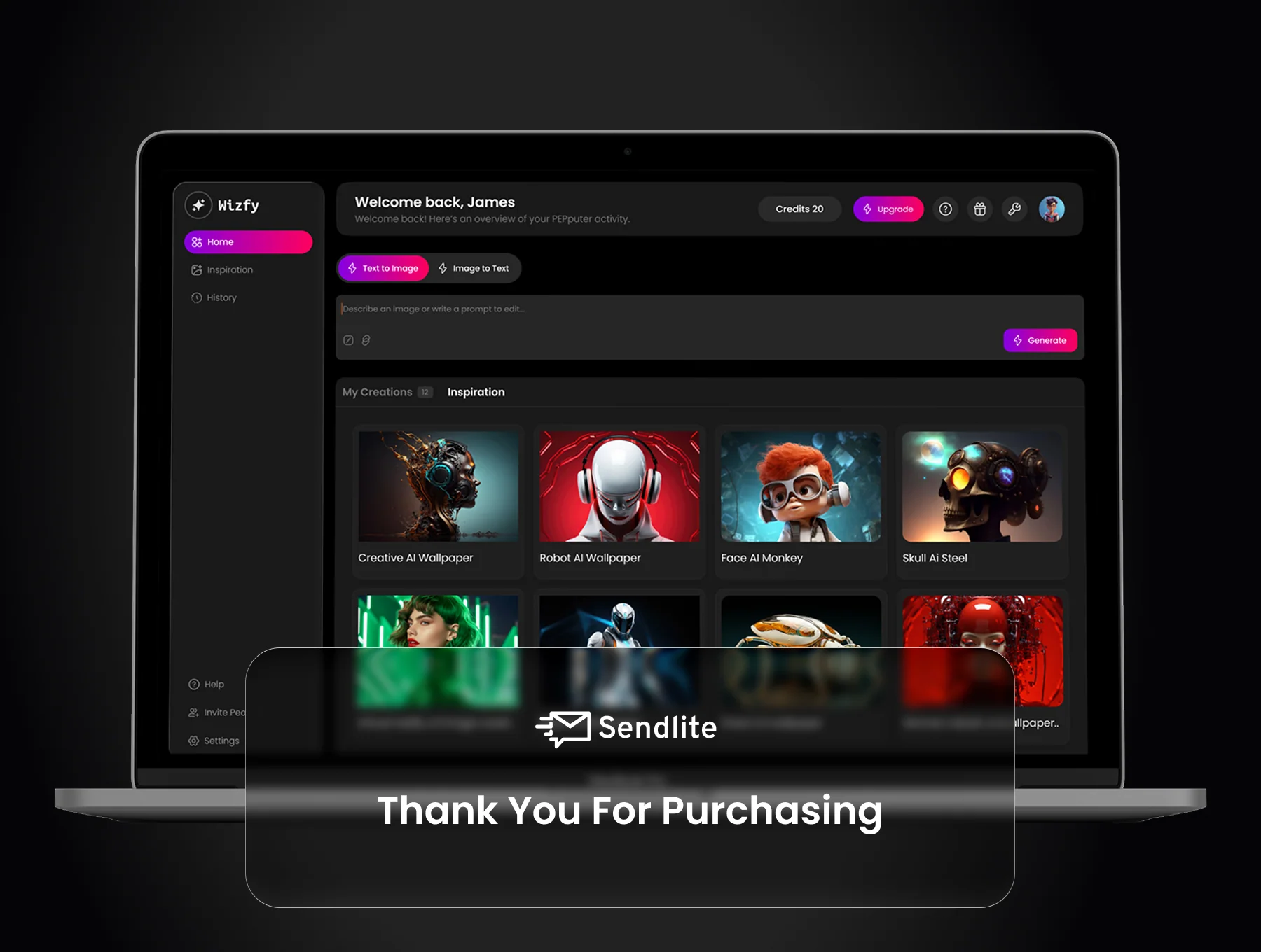 Wizfy - AI Image Generator Dashboard UI Kit 6