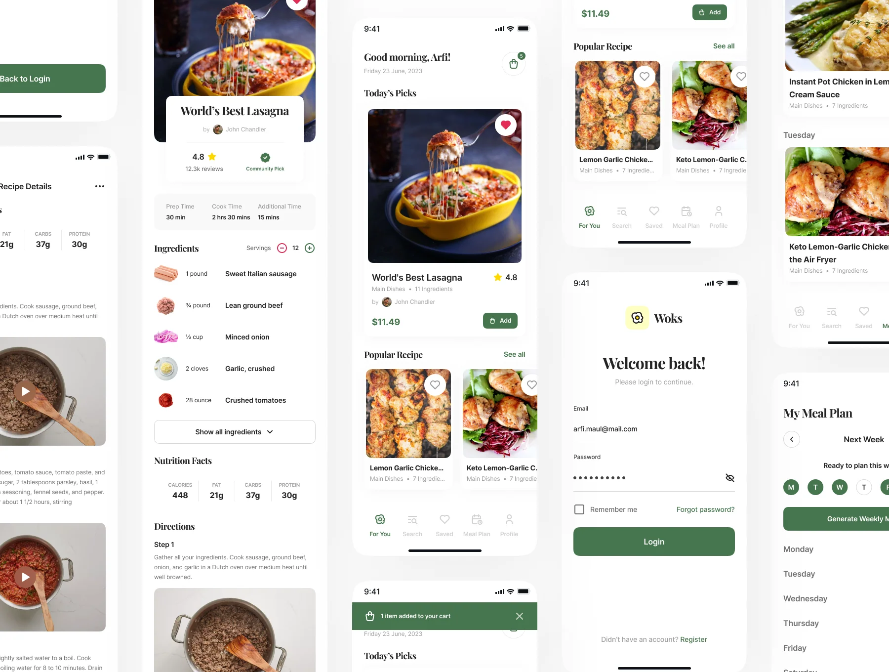 Cooking Recipe Mobile App UI Kit - Woks 5