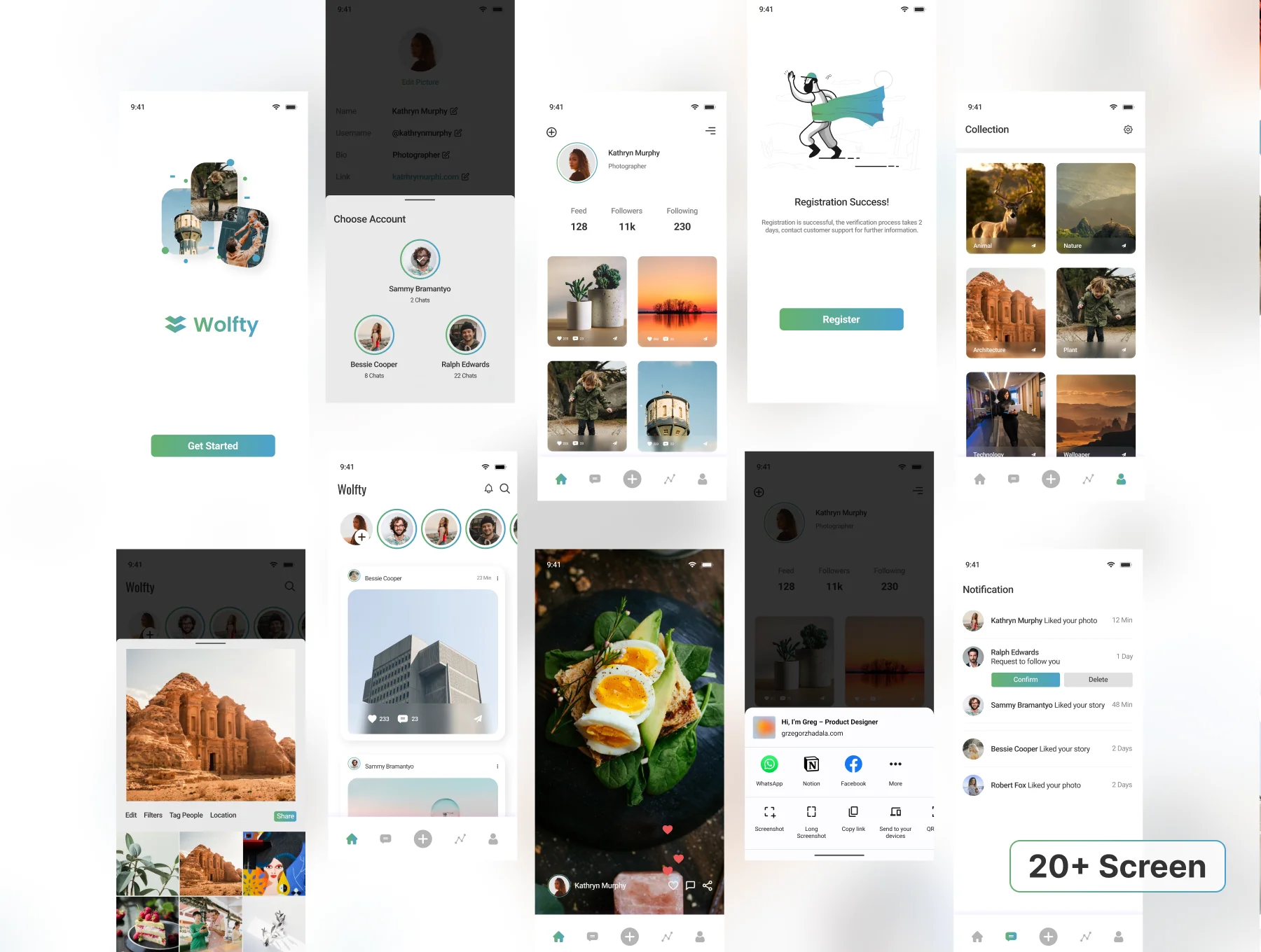Wolfty Social Media UI Kit 4