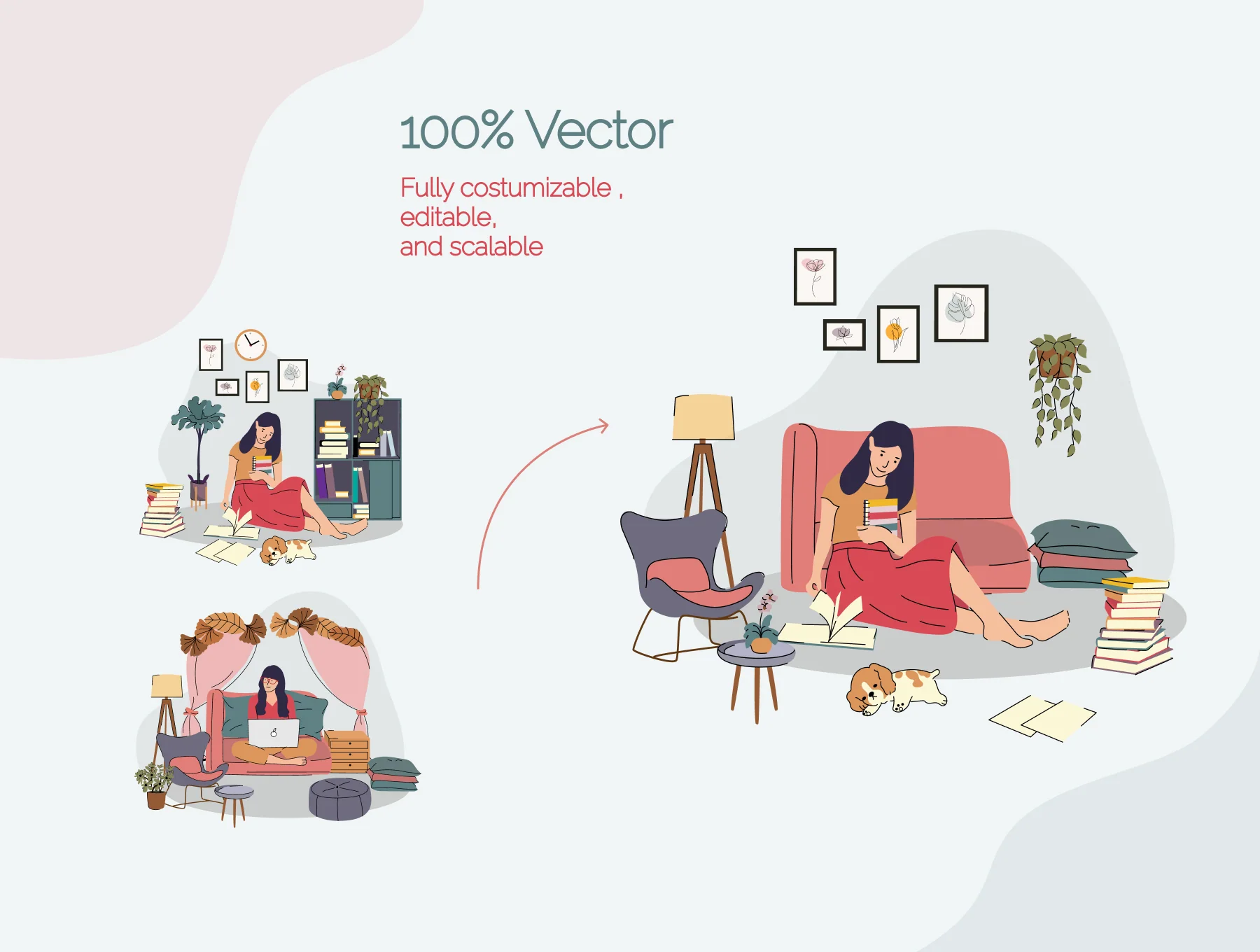 Woman Activities Illustration 2
