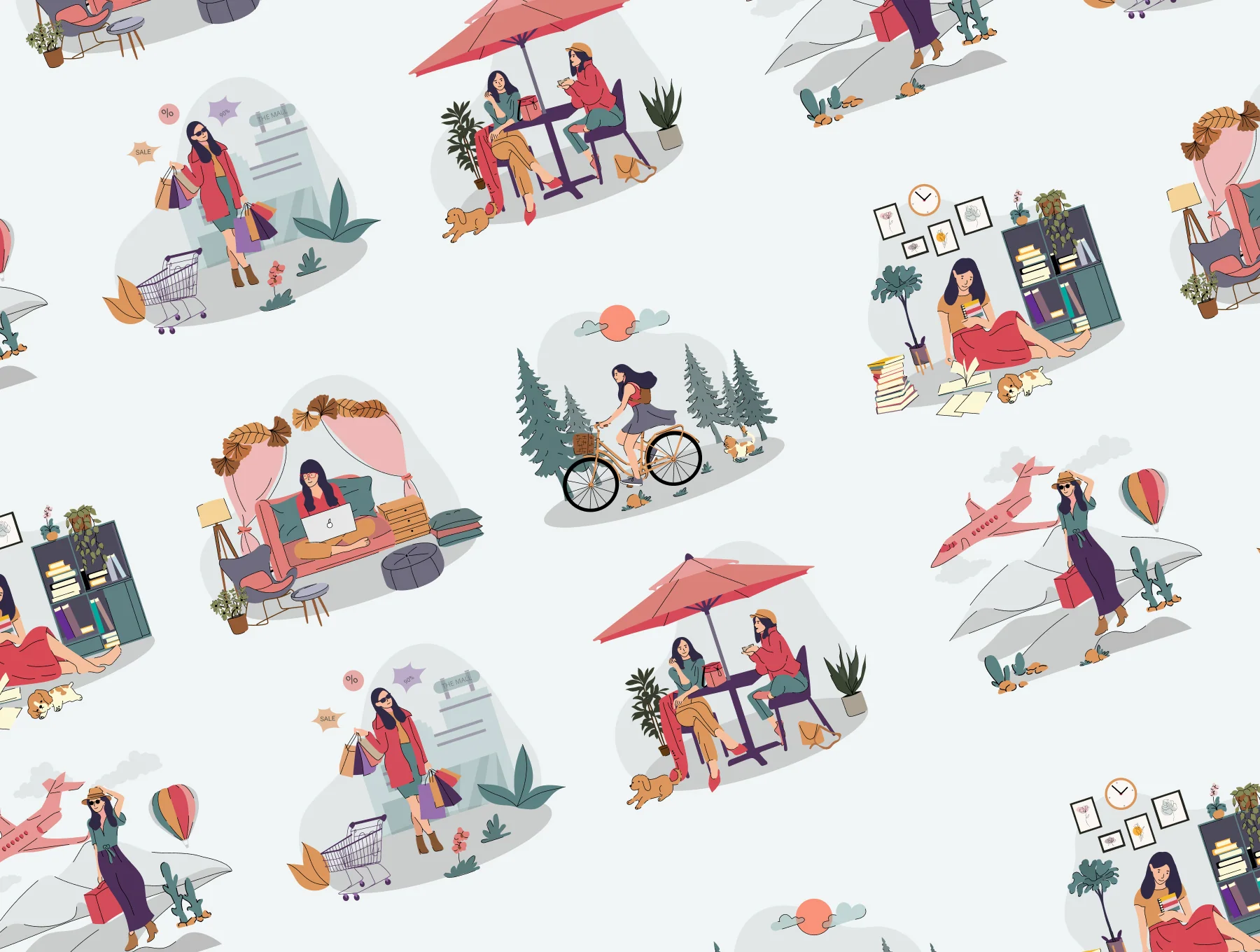 Woman Activities Illustration 3