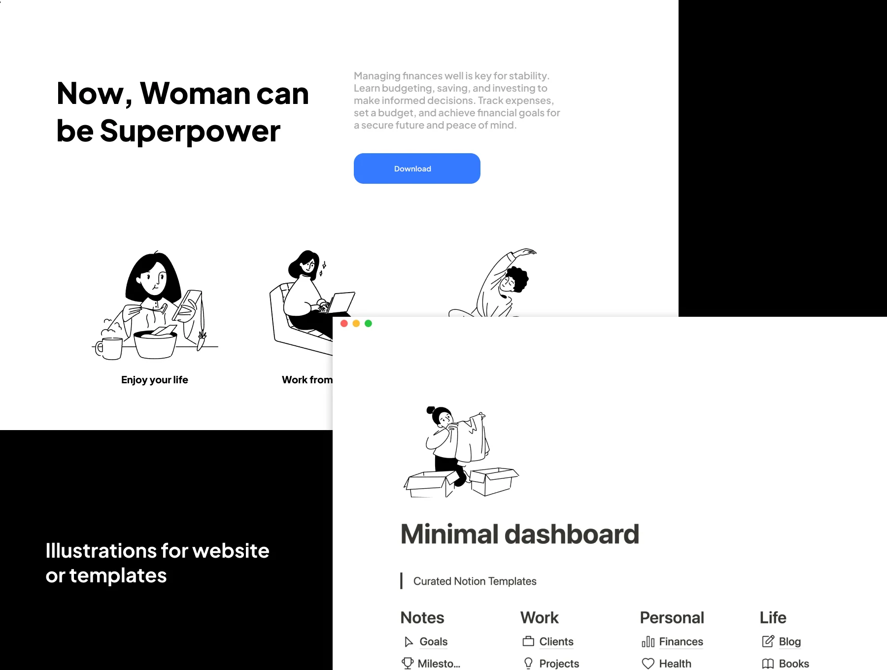 Woman Club Notion Illustrations 2