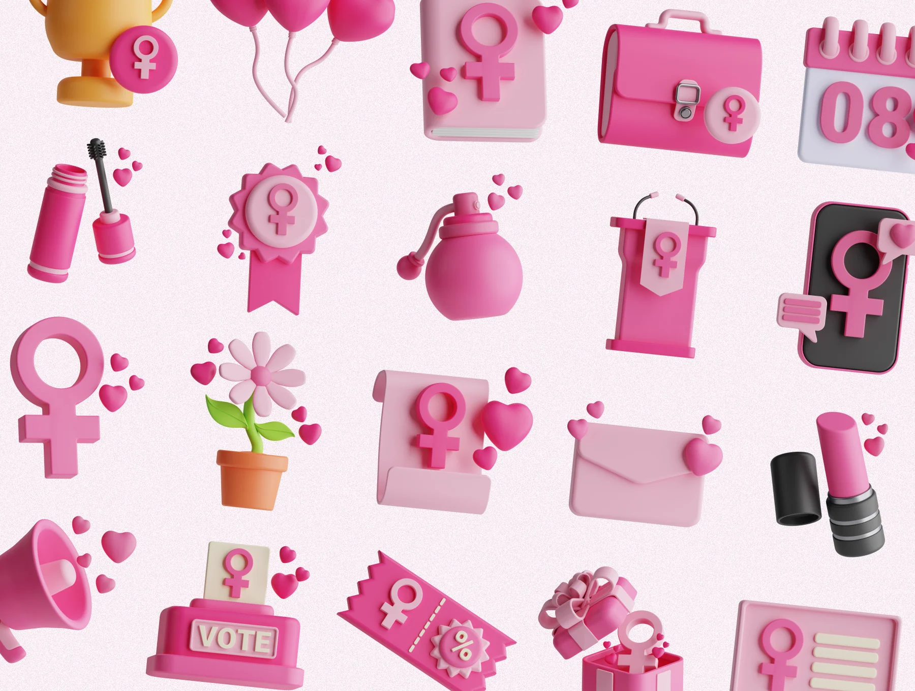 Women's Day 3D Icon Set 7