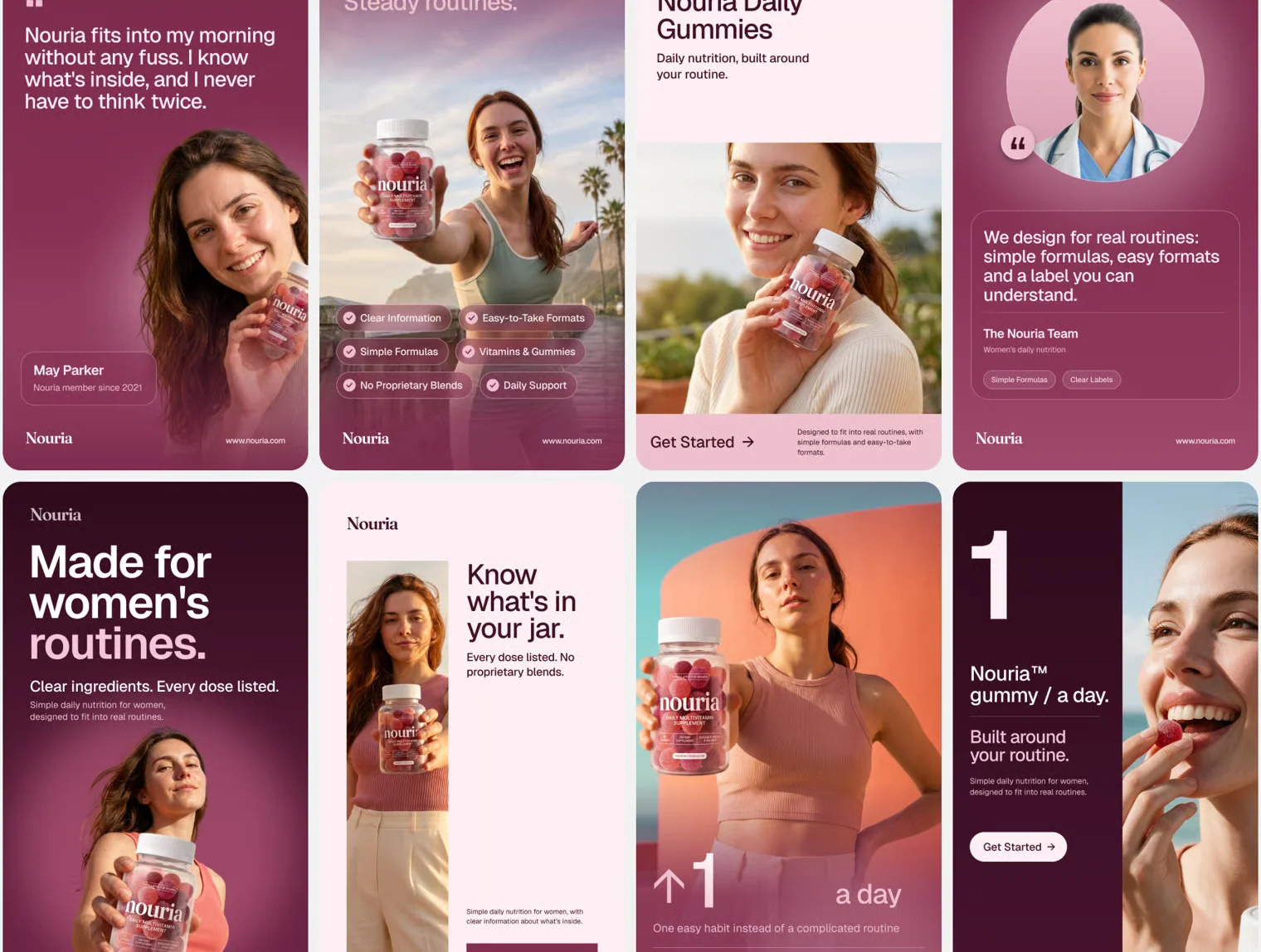Women's Vitamin Supplement Brand Social Media Templates 2