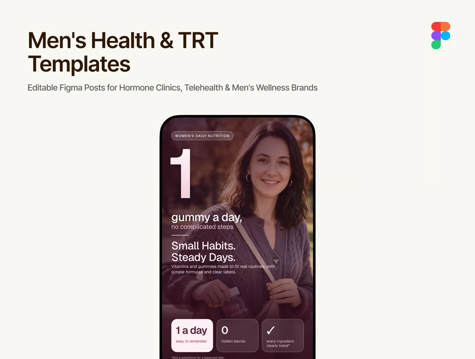 Women's Vitamin Supplement Brand Social Media Templates 3