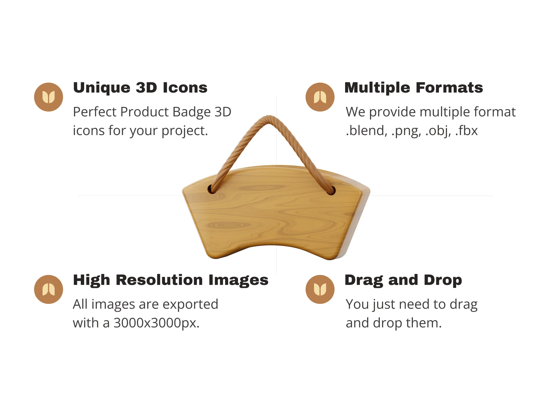 Wooden Sign 3D Icon 2