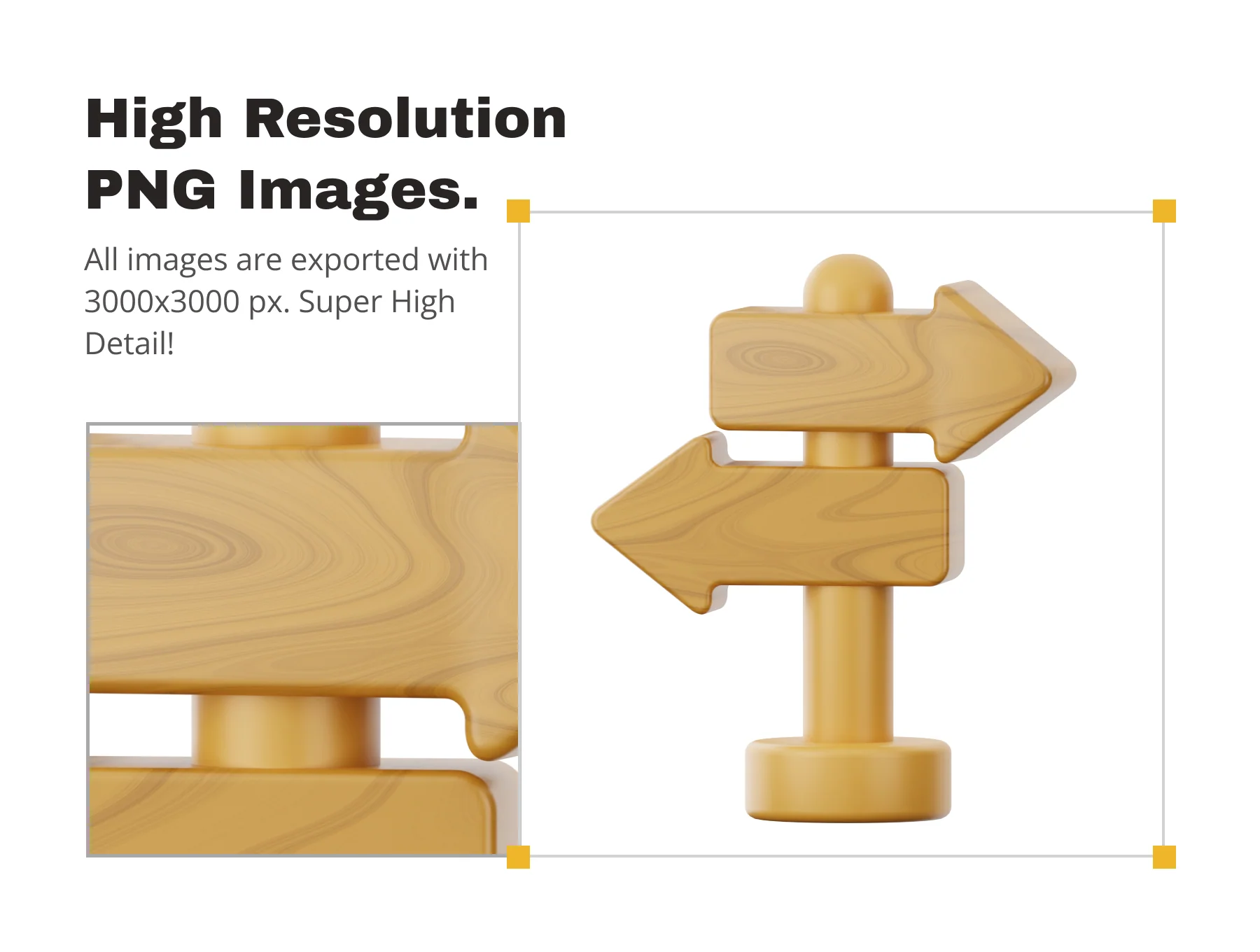 Wooden Sign 3D Icon 3