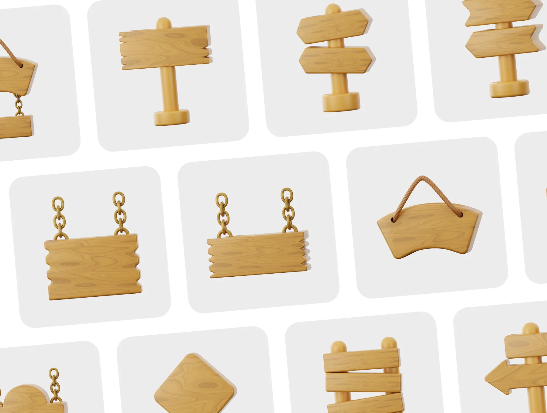 Wooden Sign 3D Icon 5