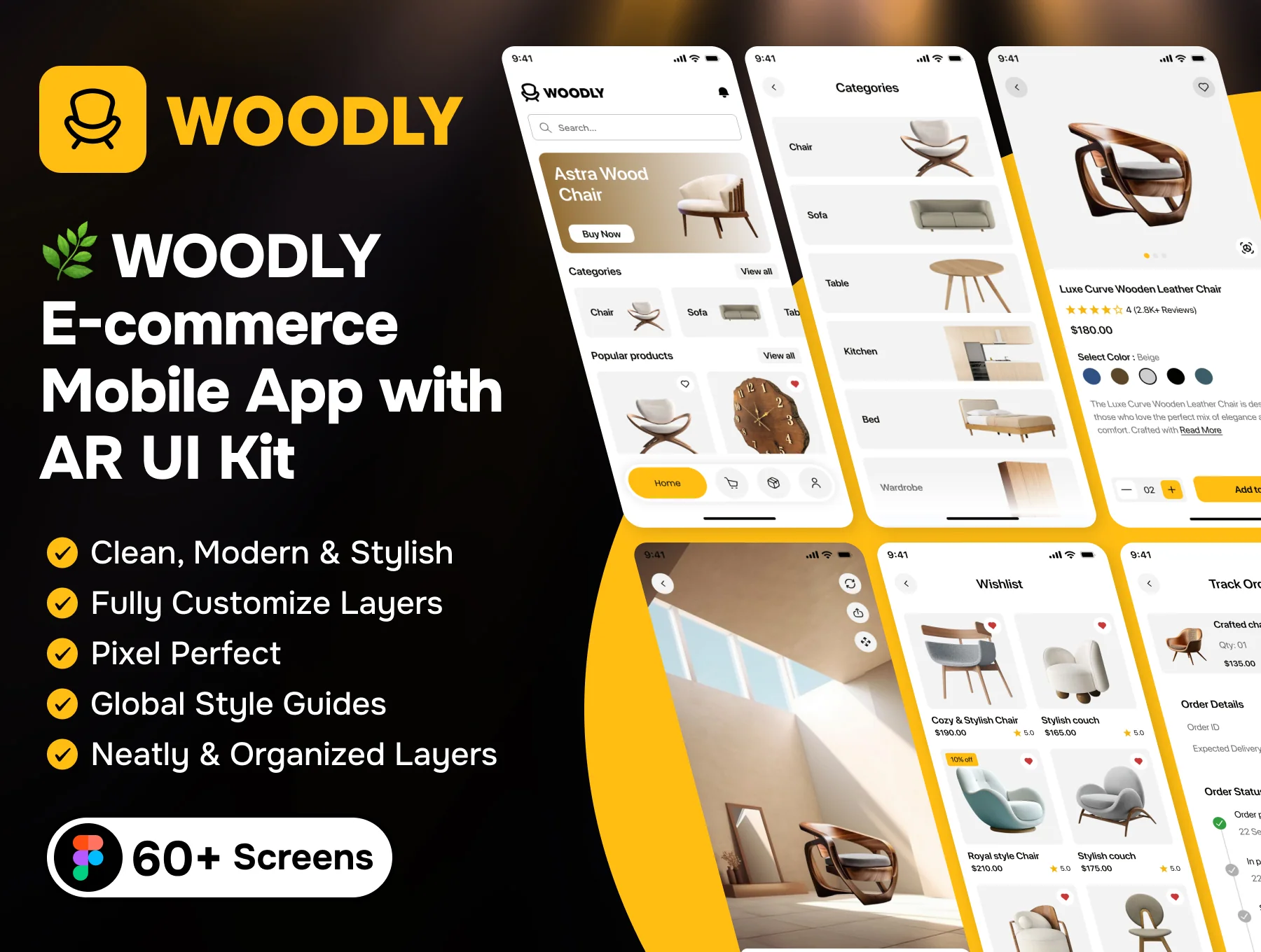 πΏ WOODLY β E-commerce Mobile App UI Kit with AR