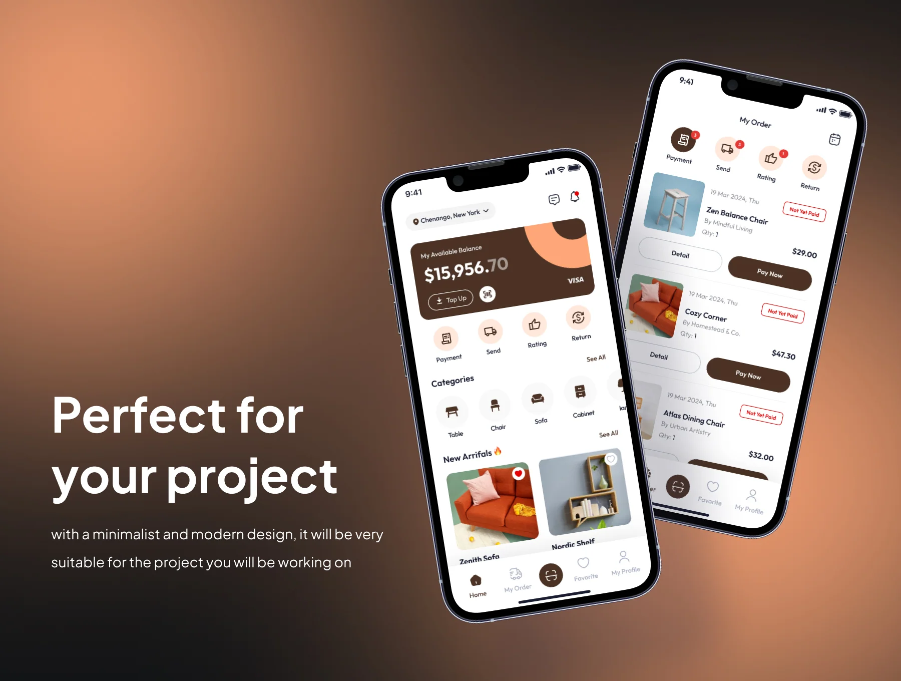 Woodora -  Furniture Mobile App Ui Kits 3