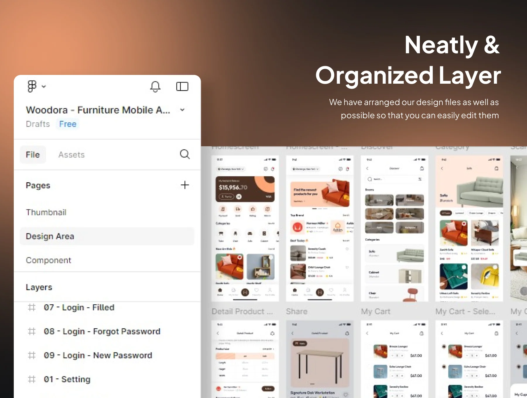 Woodora -  Furniture Mobile App Ui Kits 4
