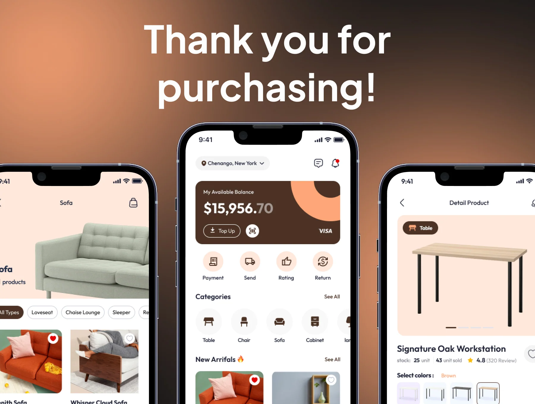 Woodora -  Furniture Mobile App Ui Kits 6