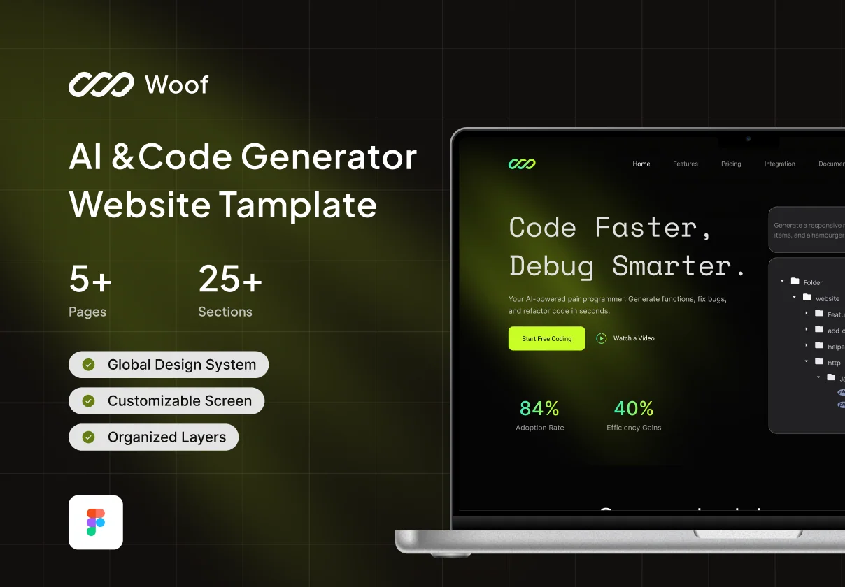 Woof - AI & Code Generator Website Tamplate