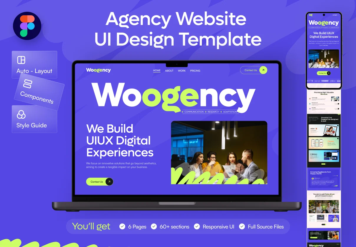Woogency - Responsive Agency Website UI Design