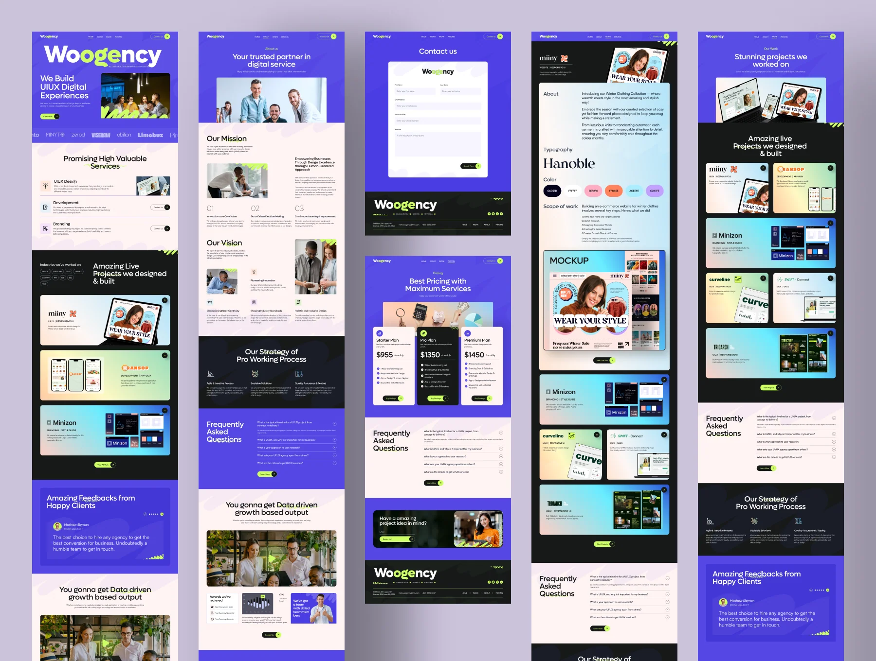 Woogency - Responsive Agency Website UI Design 2