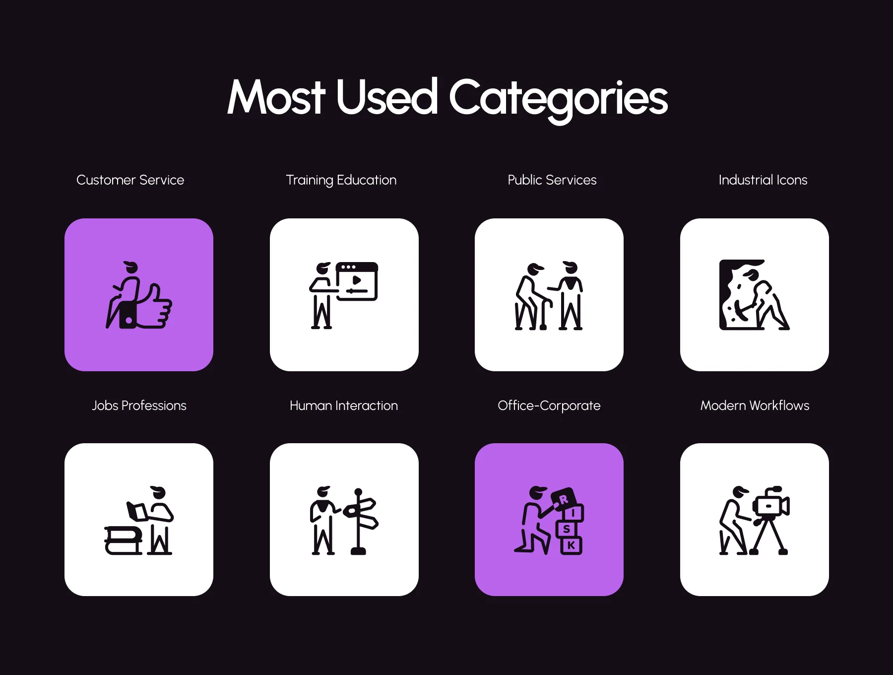 Work and Services Icon Set Bundle 8
