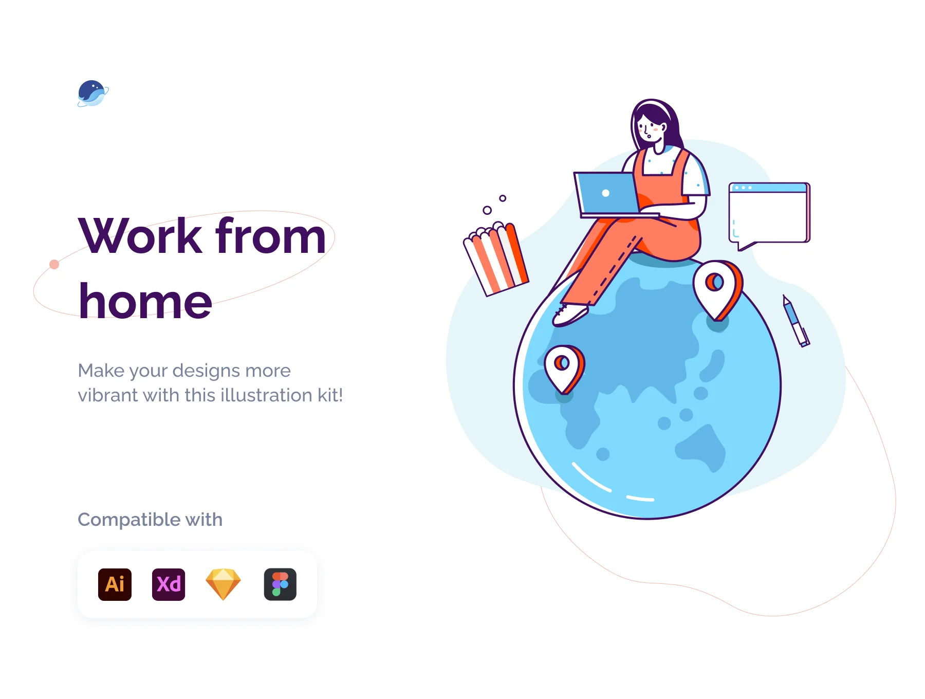 Work From Home Illustration Kit