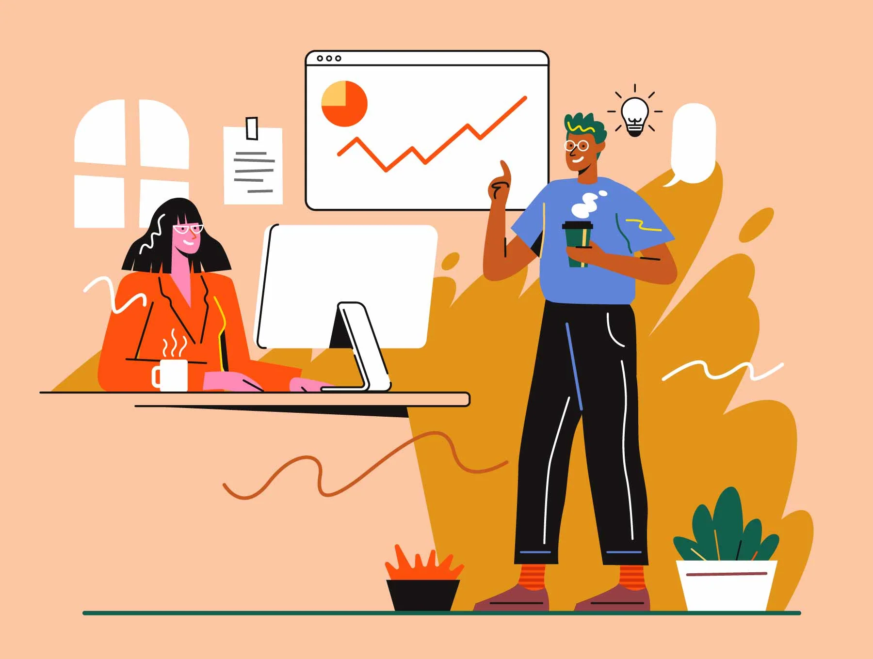 Work Office Illustration Set 4