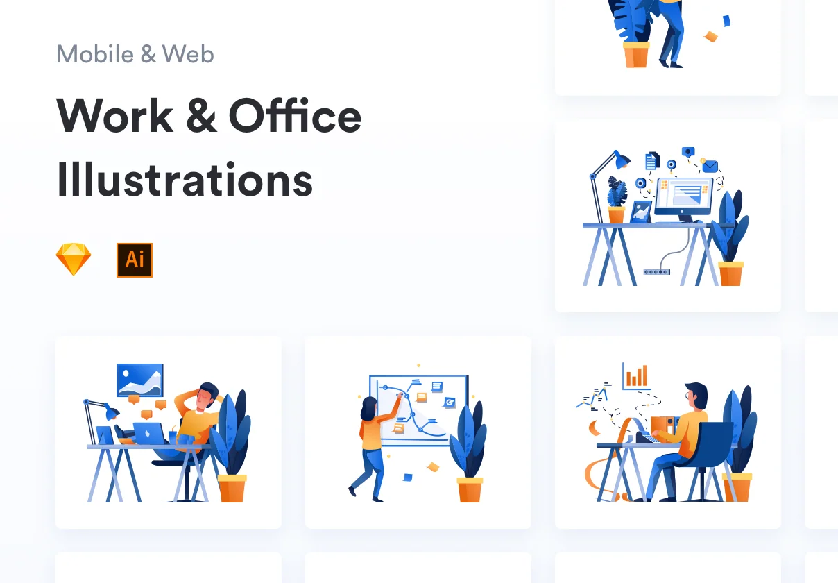 Work & Office Illustrations