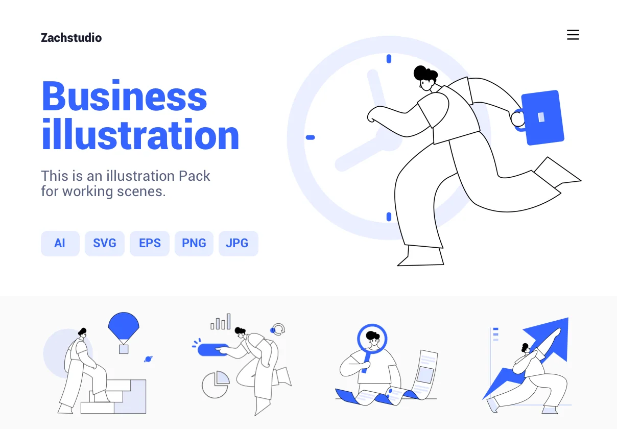 Work scene illustration Pack
