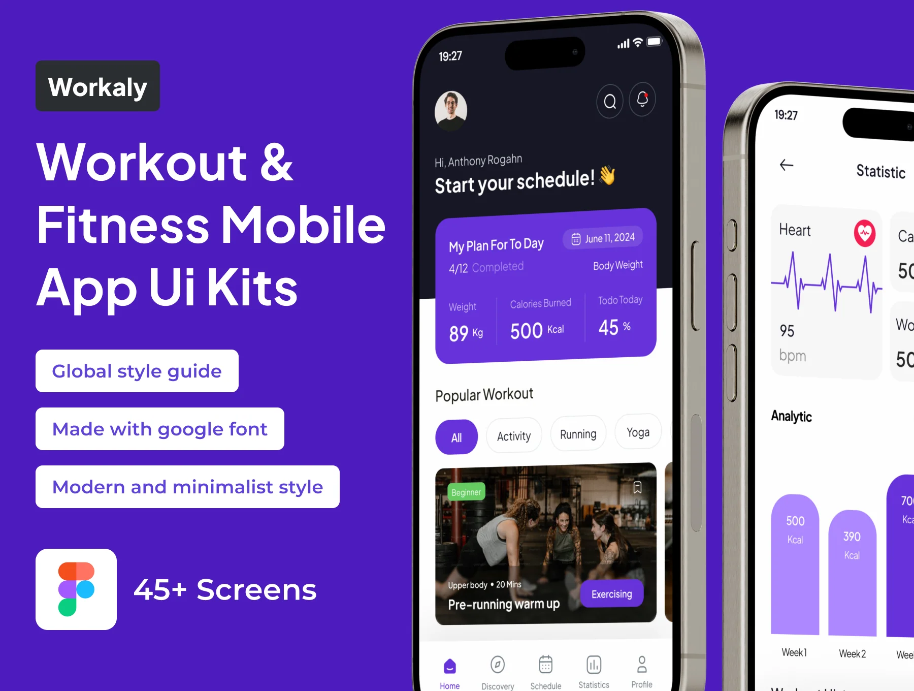Workaly - Workout & Fitness Premium UI KIts App