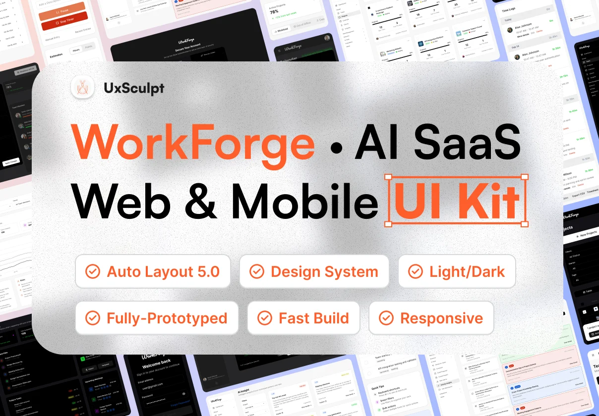 WorkForge – SaaS Dashboard & Productivity UI Kit (Web & Mobile)