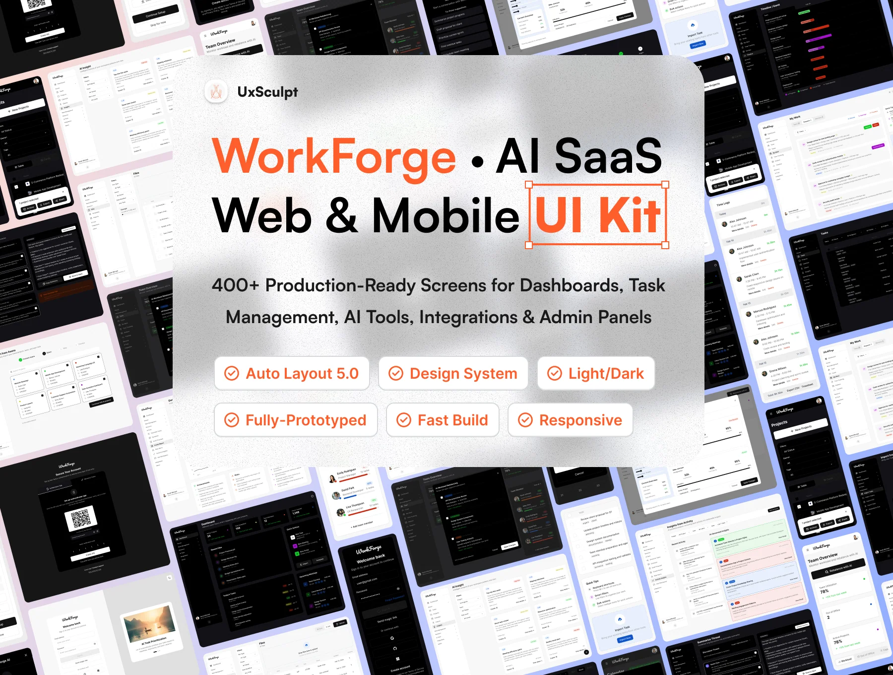 WorkForge – SaaS Dashboard & Productivity UI Kit (Web & Mobile)