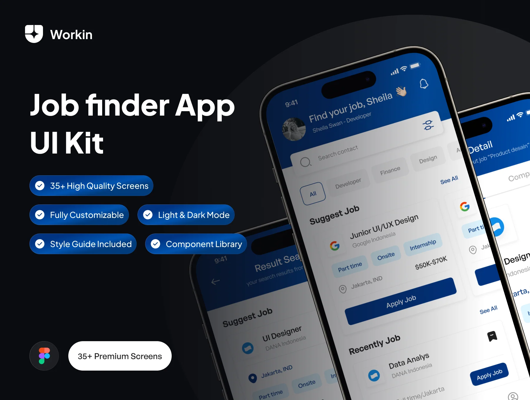 Workin - Job finder App UI Kit