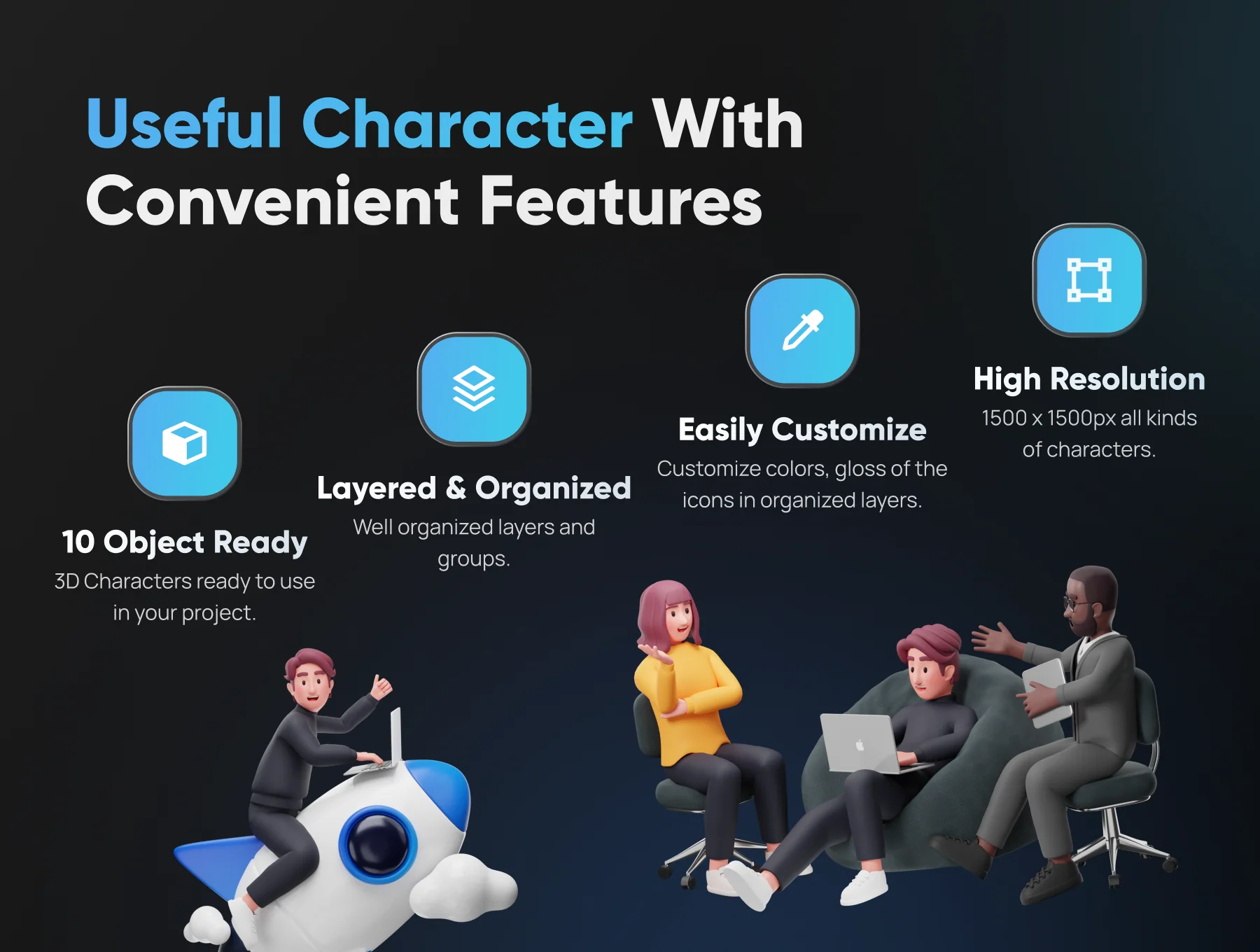 Workly - Startup & Work Environment 3D Character 3