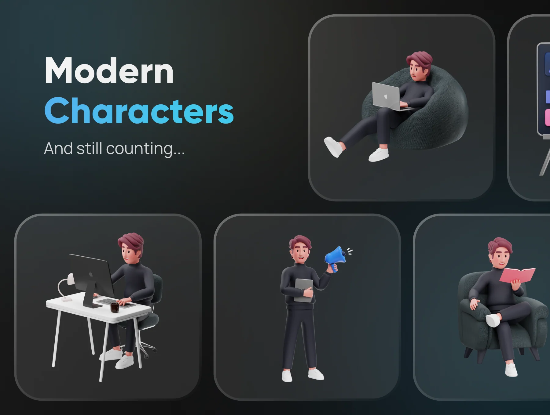 Workly - Startup & Work Environment 3D Character 7