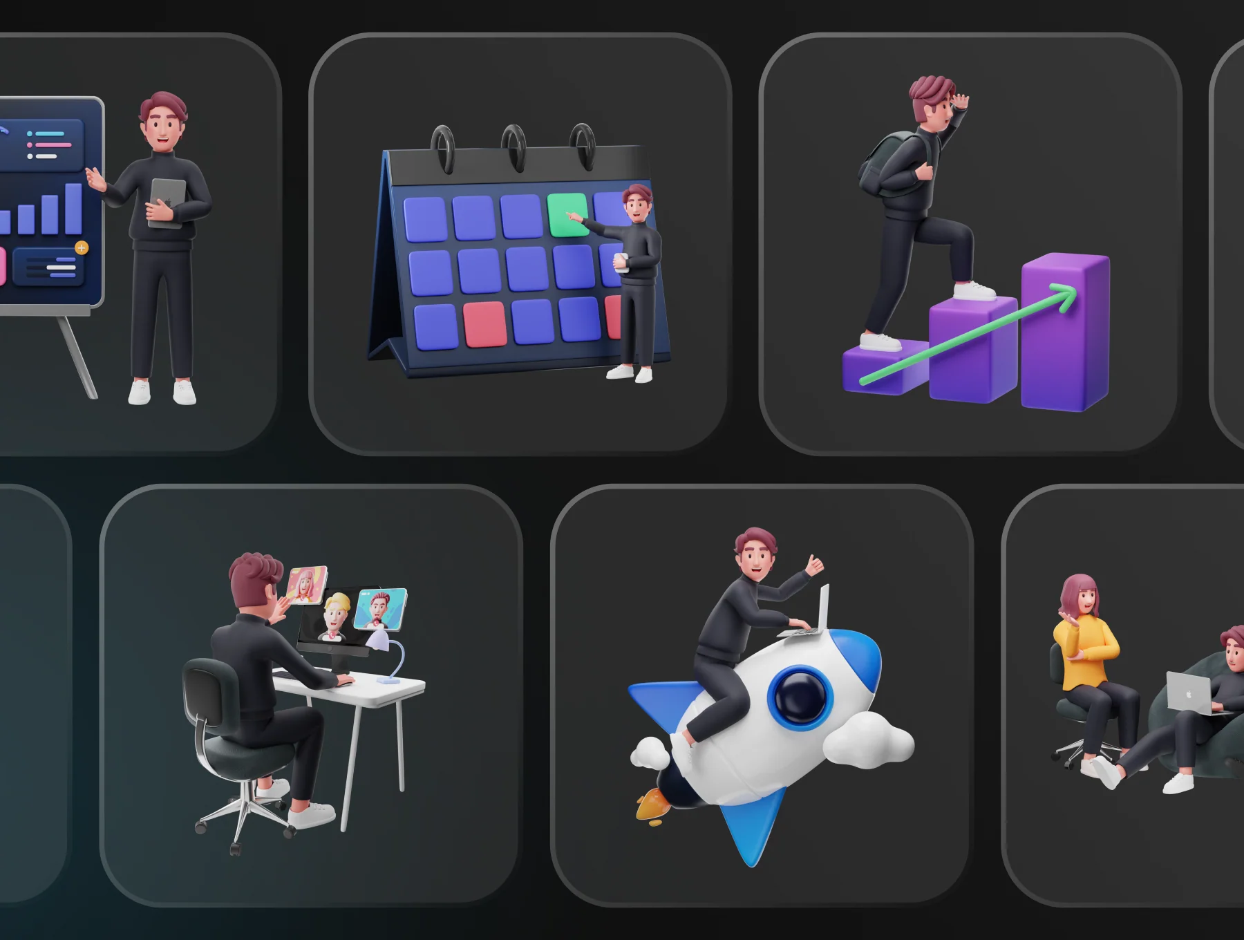 Workly - Startup & Work Environment 3D Character 8