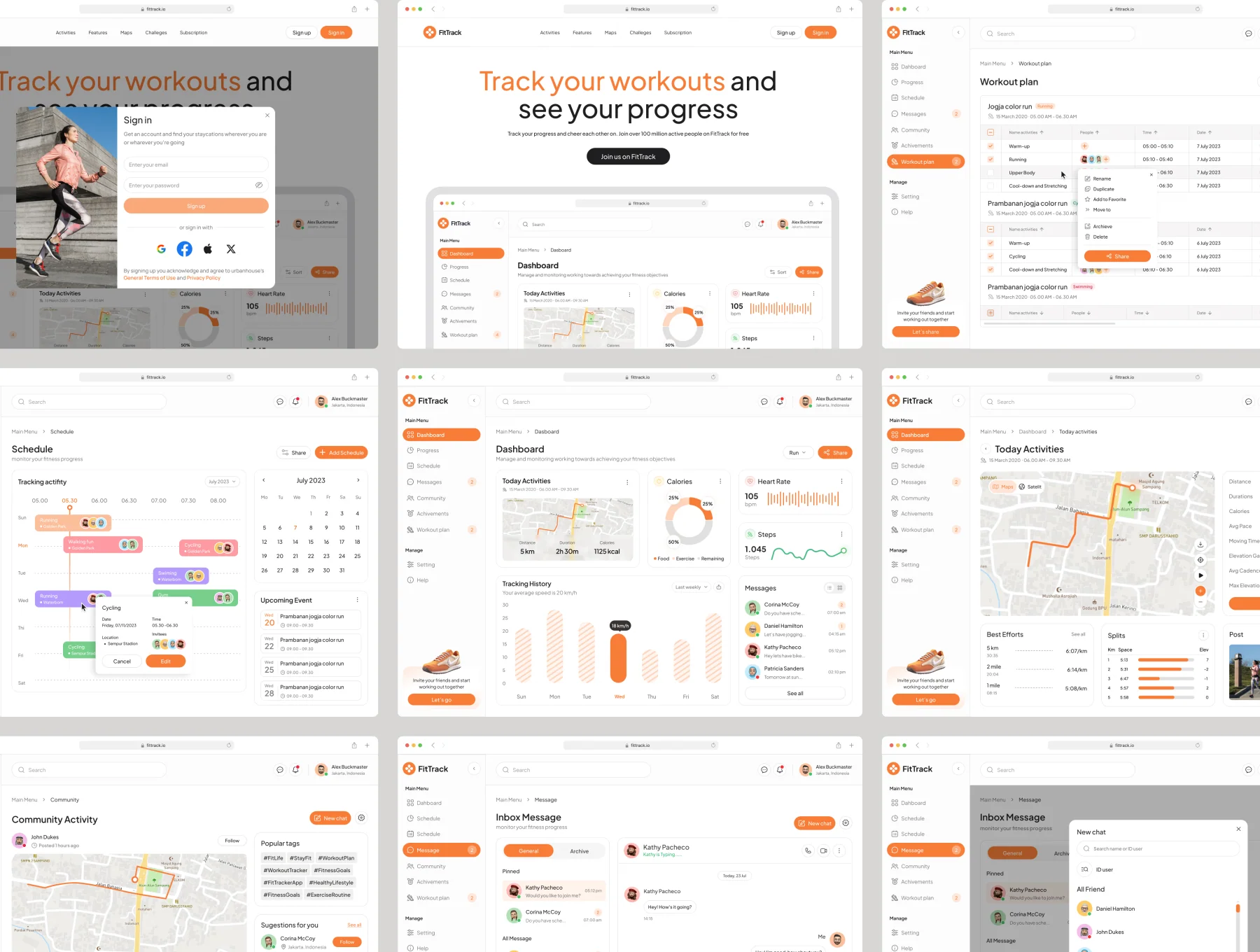 FitTrack - Workout Tracker  Dashboard UI Kit 7