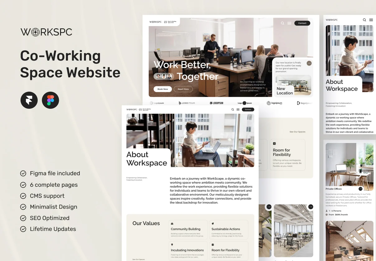WorkScape - Co-Working Space Template