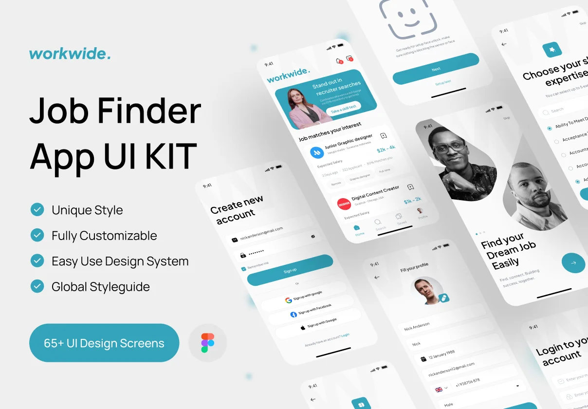 Workwide - Job Finder Apps UI KIT