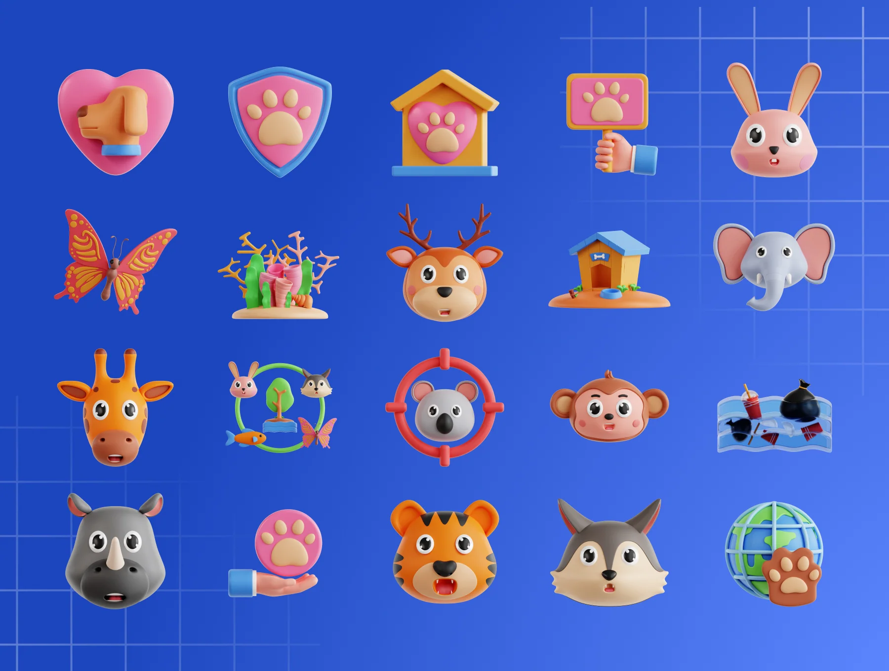 World Animal Day 3D Icon Set 5