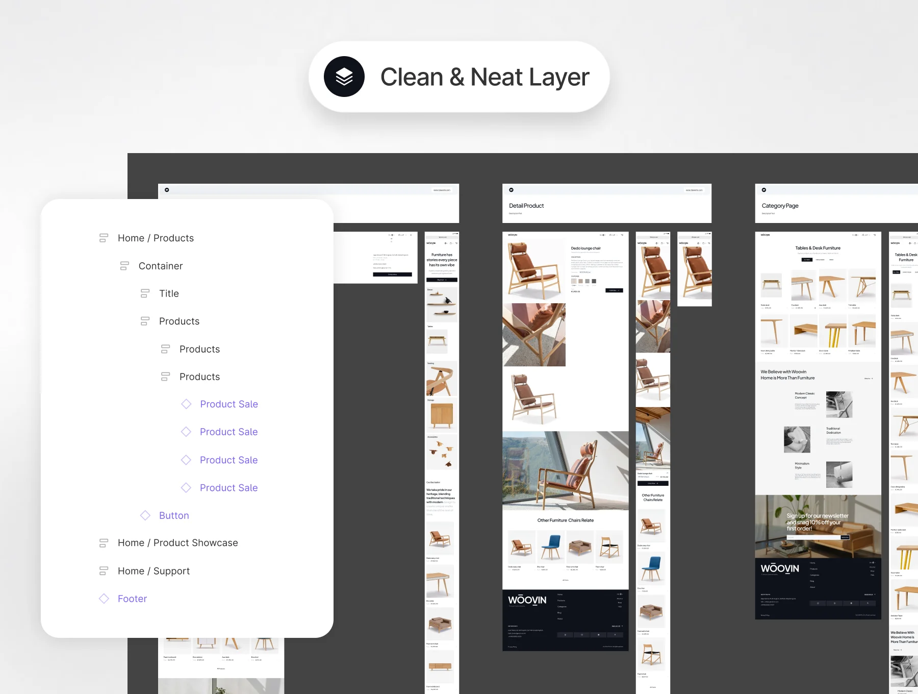 WOVIN - E Commerce Furniture Website UI Kit 4