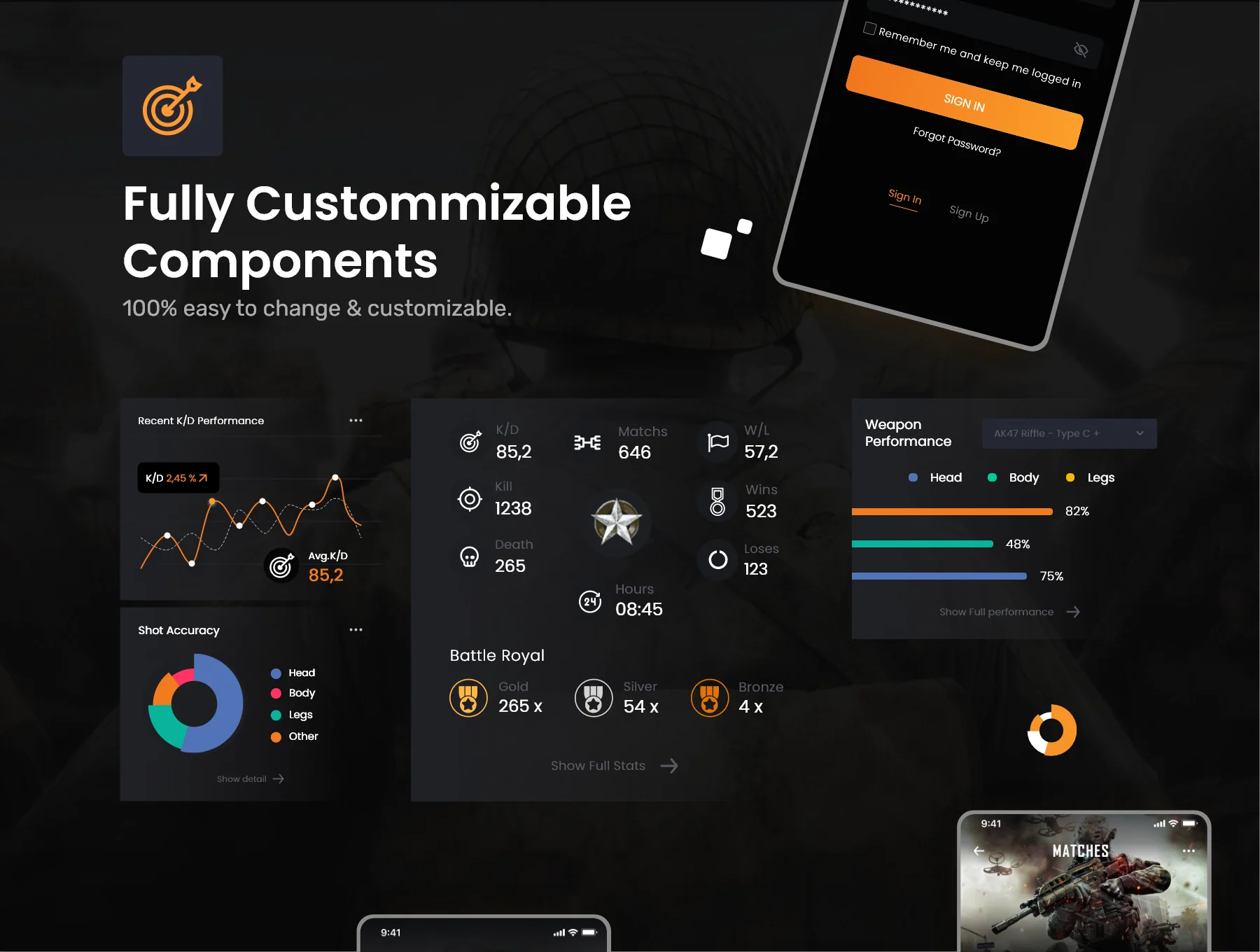 WZ STATS - Gaming Statistic UI Kit 3