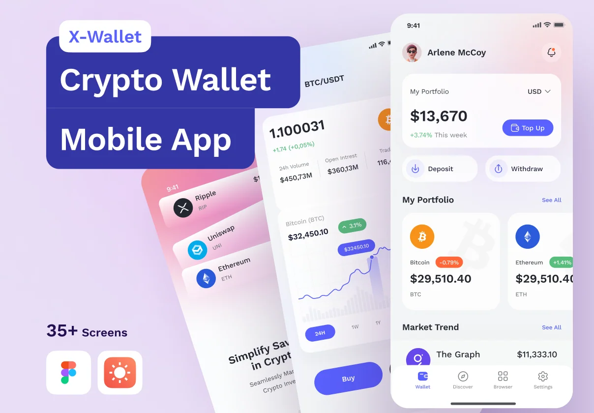 X-Wallet: Crypto Wallet Premium UI Kits App